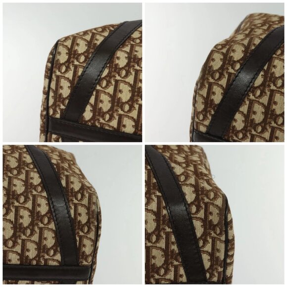 Christian Dior Trotter Canvas Boston Bag Brown Gold Auth 131686 - Picture 14 of 16
